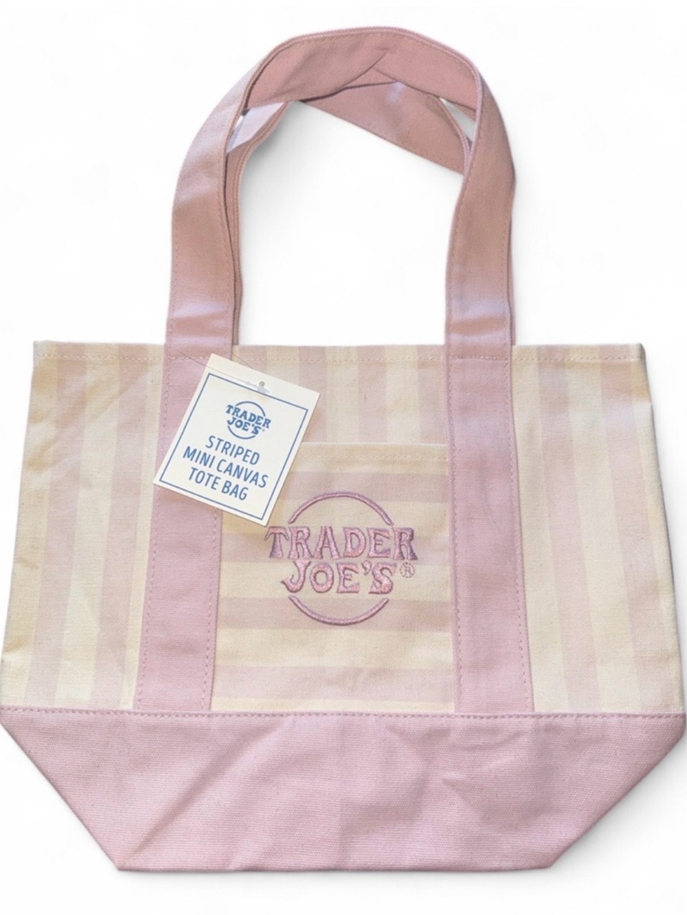 Trader Joe’s Pink Stripe Mini Tote 2026